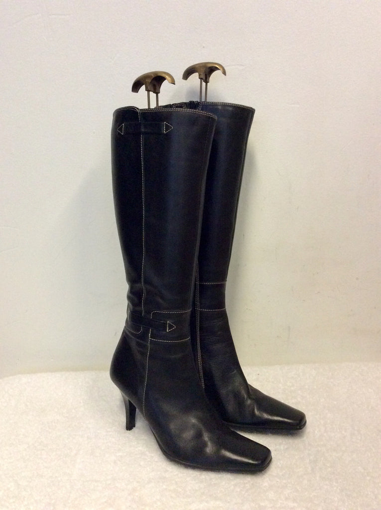 black leather boots size 3