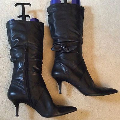 Office Black Leather Calf Length Boots Size 6/39 – Whispers Dress Agency