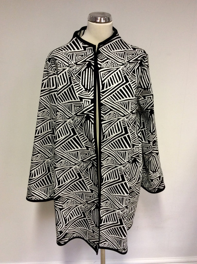 BRAND NEW JOSEPH RIBKOFF BLACK & WHITE PRINT LONG REVERSIBLE JACKET SI ...