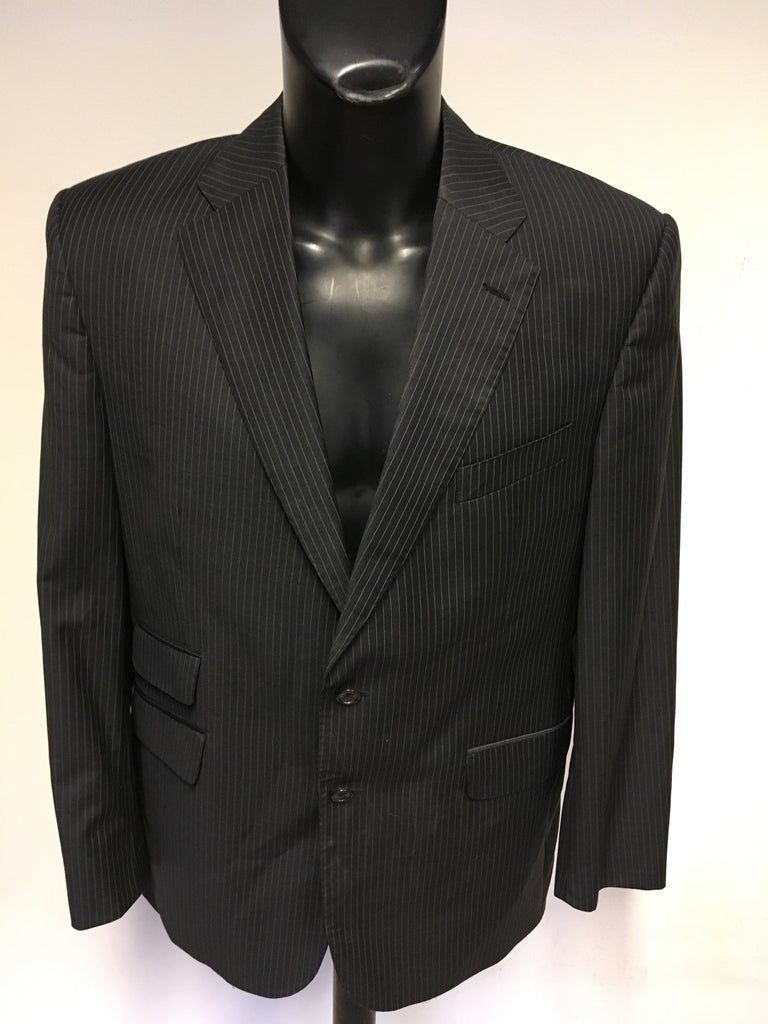 MARKS & SPENCER SARTORIAL CHARCOAL PINSTRIPE WOOL BLEND SUIT SIZE 42M ...