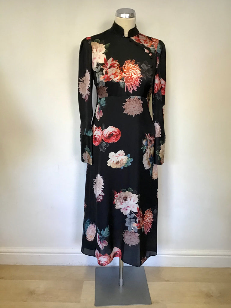 zara black floral dress