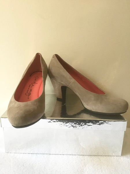 mink suede court shoes