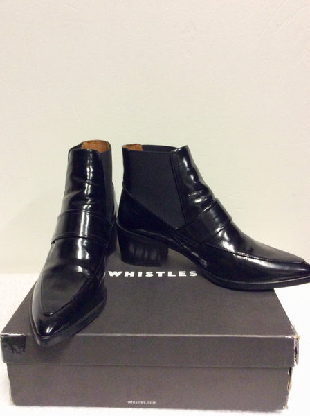 BRAND NEW WHISTLES BLACK PATENT LEATHER 