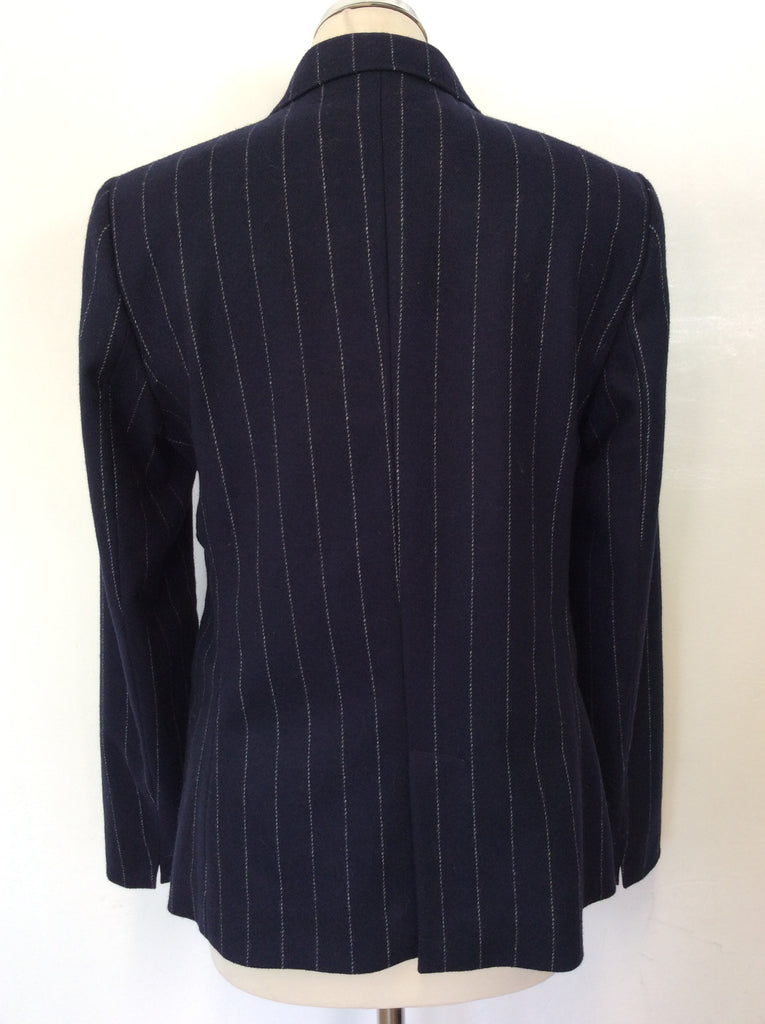 MASSIMO DUTTI NAVY BLUE PINSTRIPE WOOL BLAZER SIZE 42 UK 14 – Whispers ...