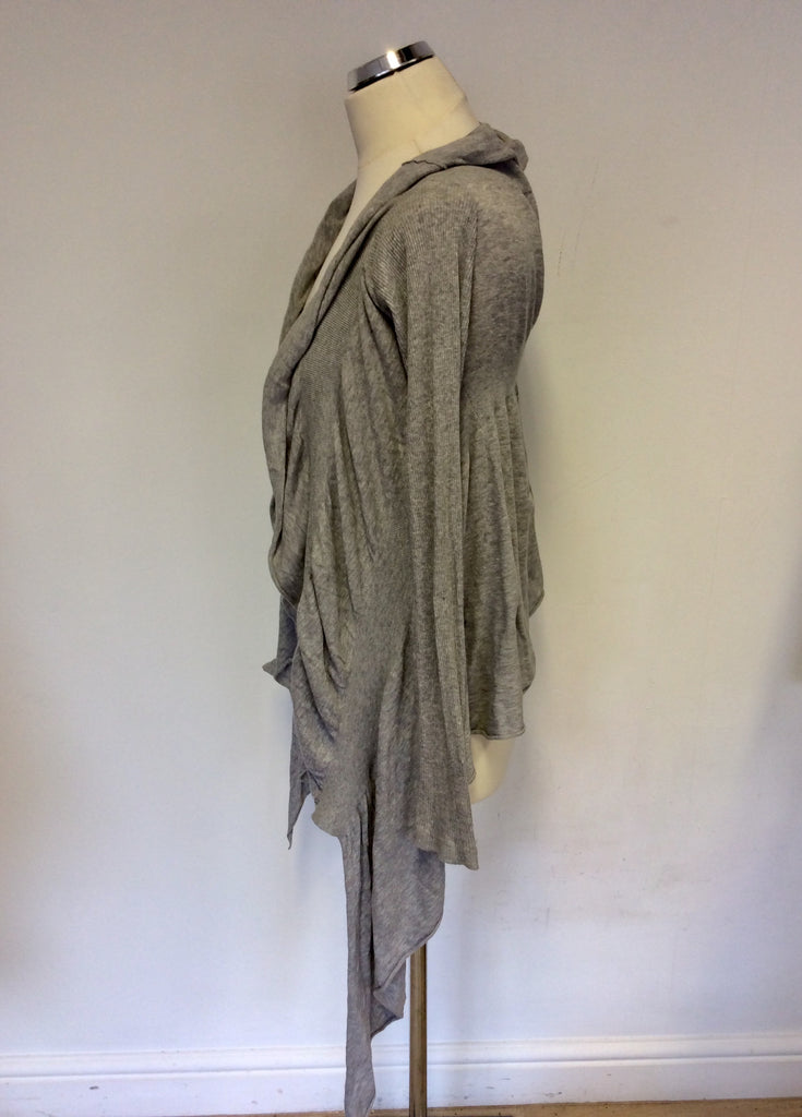 ALL SAINTS LIGHT GREY TAVARA DRAPED WATERFALL CARDIGAN SIZE 8 ...