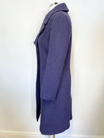 PER UNA BOUCLE WEAVE FITTED LONG SLEEVE  A LINE COAT SIZE 10