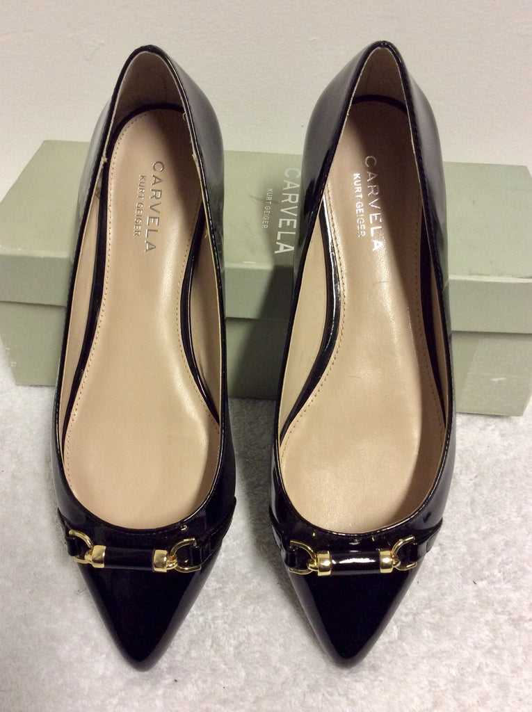 CARVELA BLACK PATENT FLAT PUMPS SIZE 5/38 – Whispers Dress Agency