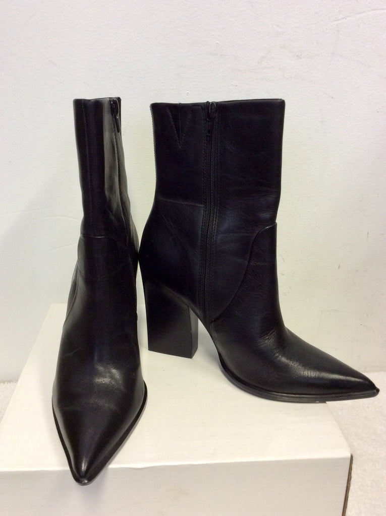 marks and spencer black leather boots