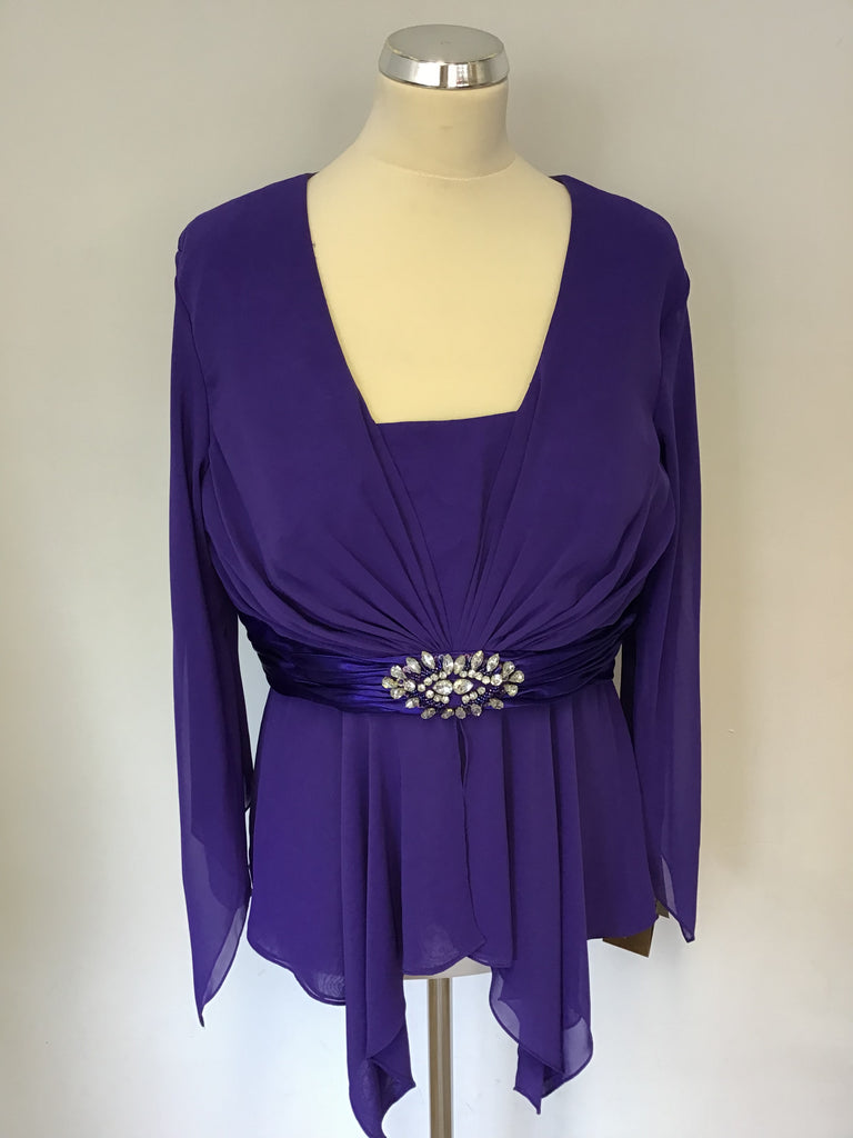 BRAND NEW DEMETRIOS PURPLE FLOATY EMBELLISHED TOP & MATCHING TROUSERS ...