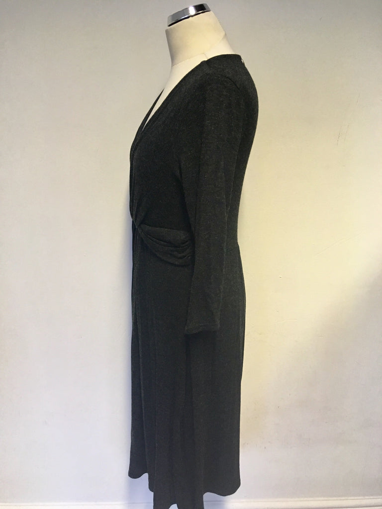 BRAND NEW PHASE EIGHT DARK GREY V NECKLINE KNIT DRESS SIZE 14 ...