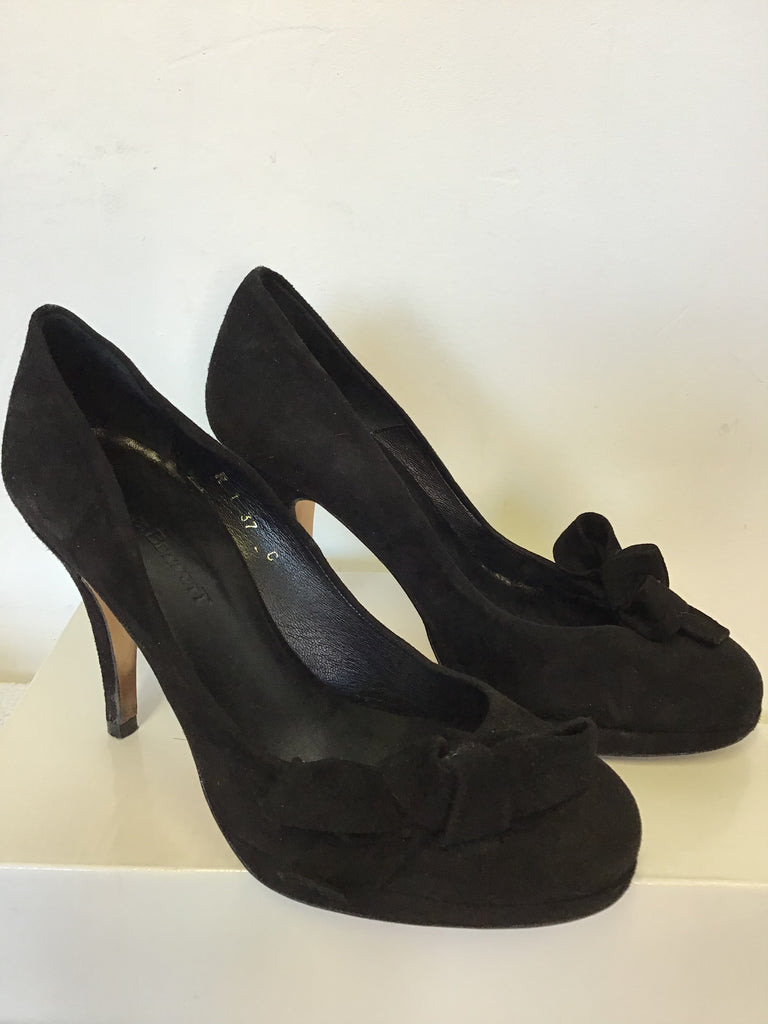 LK BENNETT BLACK SUEDE BOW TRIM HEELS SIZE 4/37 - Whispers ...