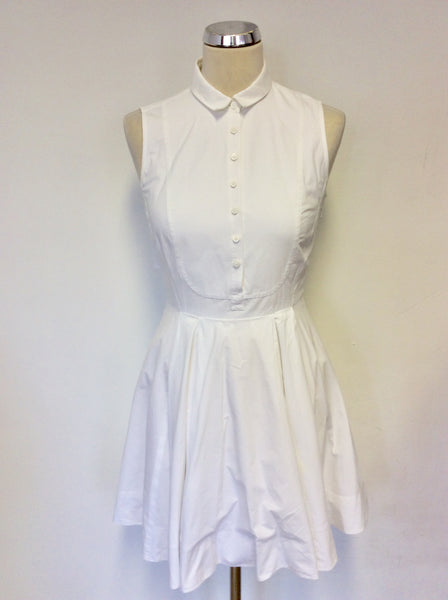 white cotton sleeveless dress