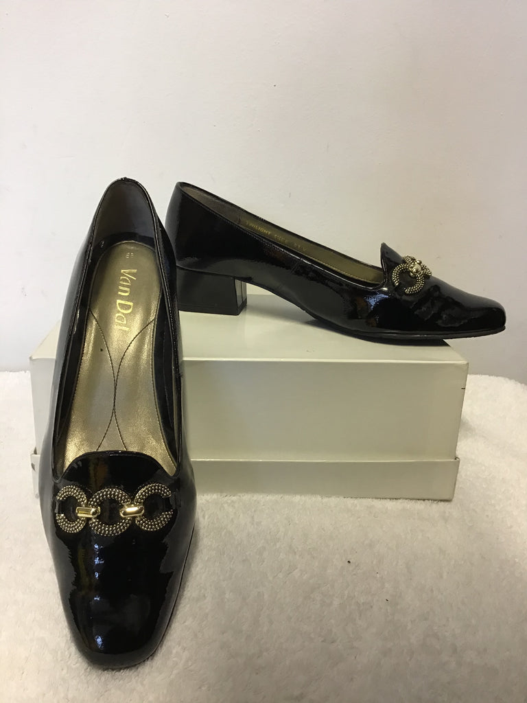 van dal black patent shoes