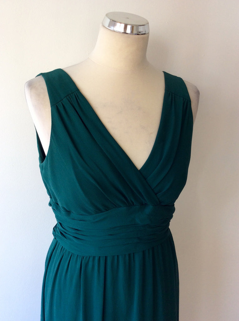 HOBBS EMERALD GREEN SILK OCCASION DRESS SIZE 12 – Whispers Dress Agency