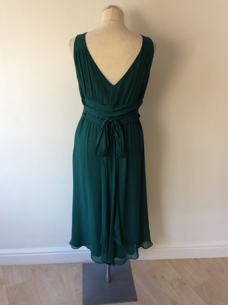 HOBBS EMERALD GREEN SILK OCCASION DRESS SIZE 12 – Whispers Dress Agency