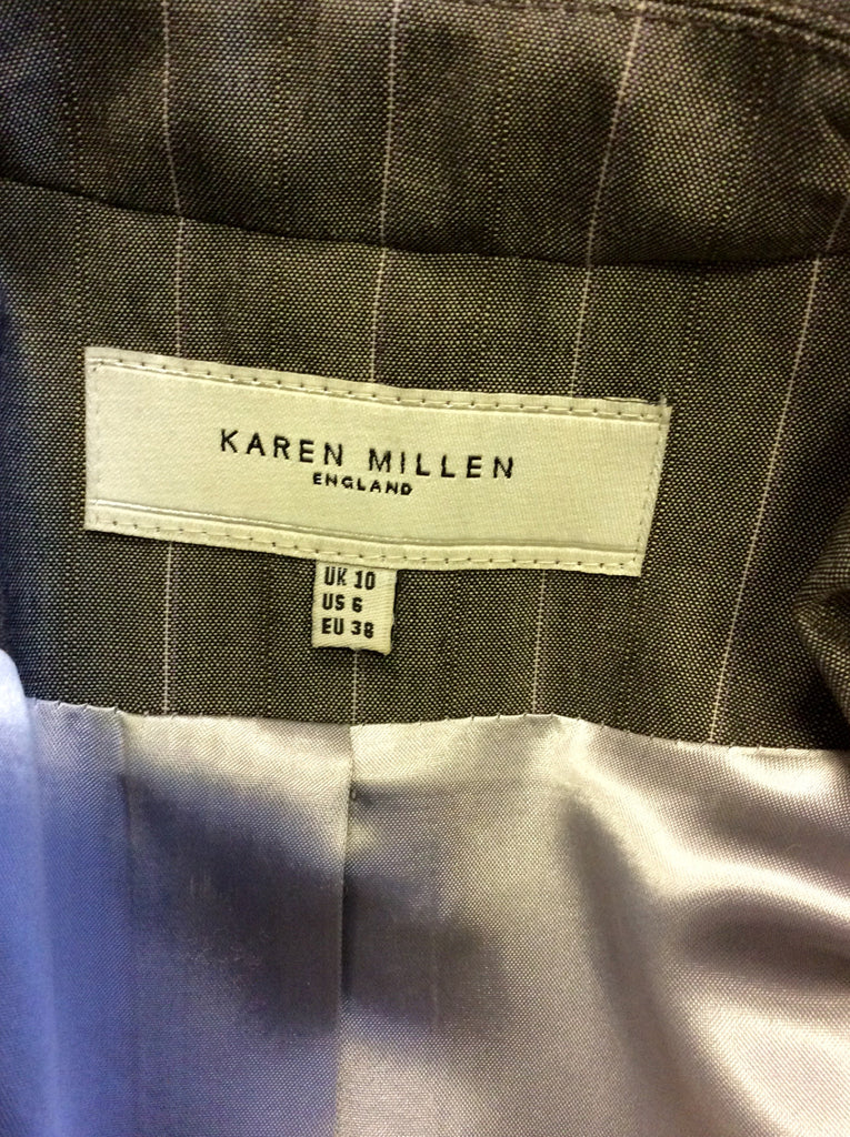 KAREN MILLEN GREY PINSTRIPE WOOL BLEND TROUSER SUIT SIZE 10 – Whispers ...