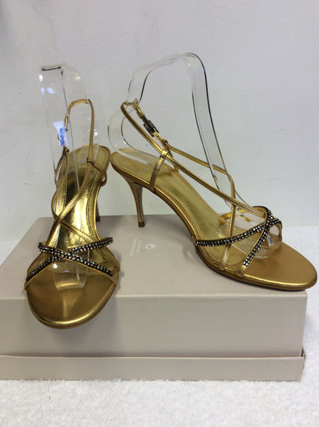 gold strappy heels size 5