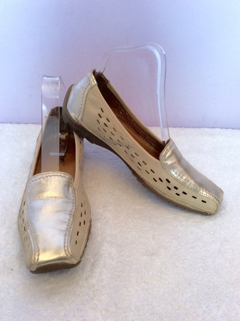 Hotter Comfort Concept Cream & Gold Flat Shoes Size / – Whispers  Dress Agency
