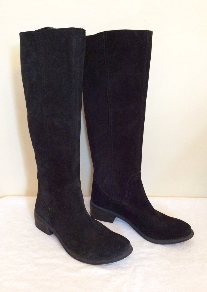 Brand New Office Black Suede Knee High 