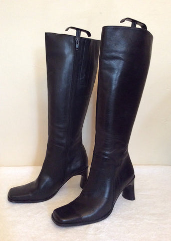 NEXT BLACK LEATHER KNEE LENGTH BOOTS SIZE 3.5/36 - Whispers Dress ...