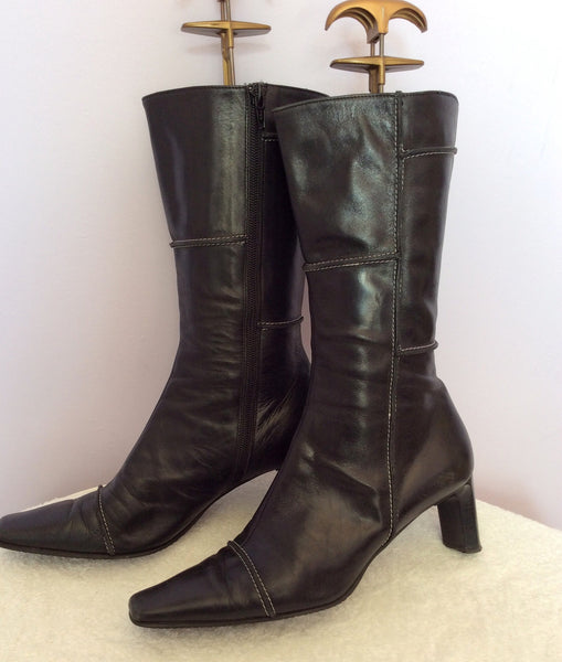 Lorbac Black Leather Calf Length Boots Size 5/38 – Whispers Dress Agency