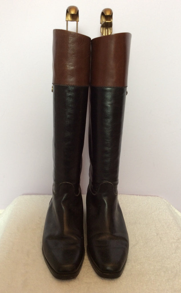 Bally Black & Brown All Leather Knee High Boots Size 3.5/36 – Whispers ...