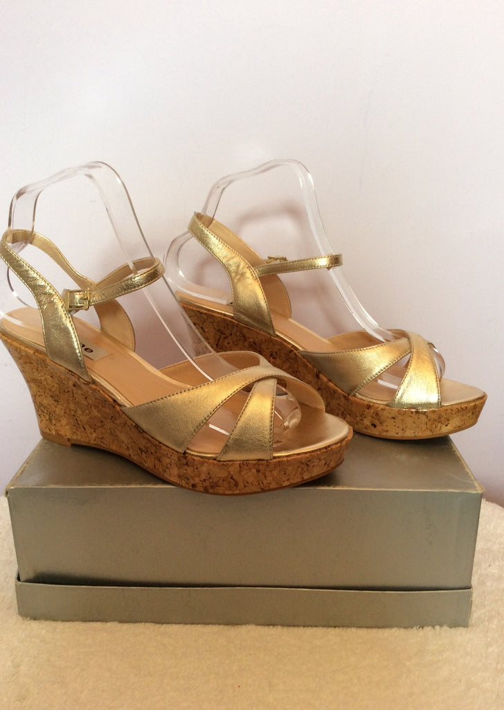 low heel gold wedge sandals