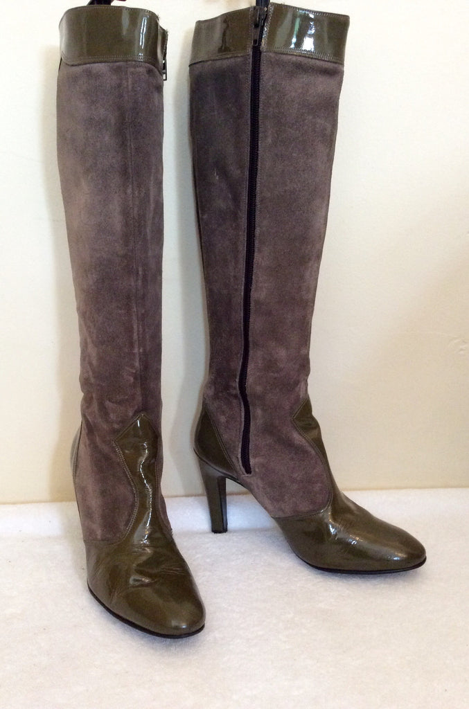 green knee high boots uk