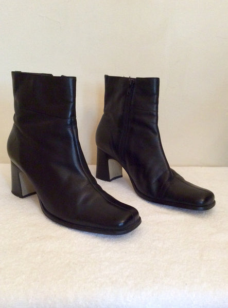 Principles Black Leather Ankle Boots 