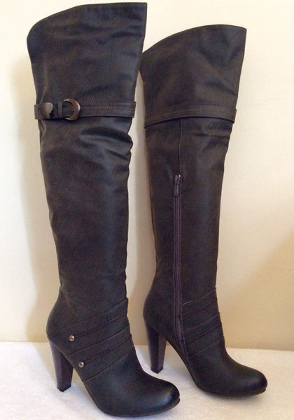 Brand New Moow Dark Grey Over Knee Length Boots Size 6/39 – Whispers ...