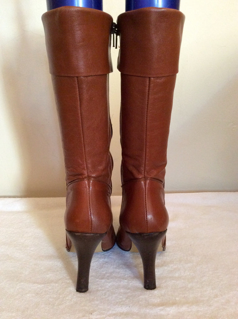 Logo 69 Tan Brown Leather Calf Length Boots Size 5/38 – Whispers Dress ...