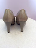 Jasper Conran Beige Patent Peeptoe Bow Trim Heels Size 6/39 - Whispers Dress Agency - Sold - 2