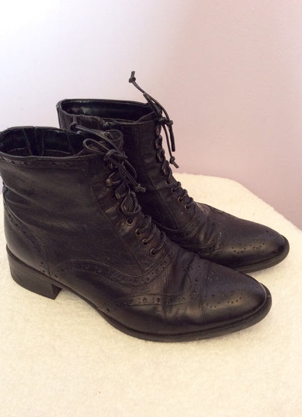 Cara London Black Leather Lace Up Ankle Boots Size 5/38 – Whispers ...