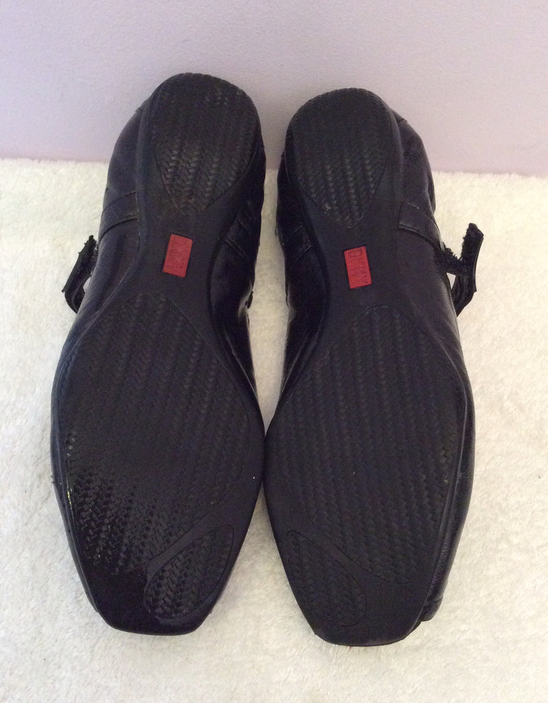 DKNY Black Peeptoe Velcro Strap Flat Shoes Size 5/38 – Whispers Dress ...