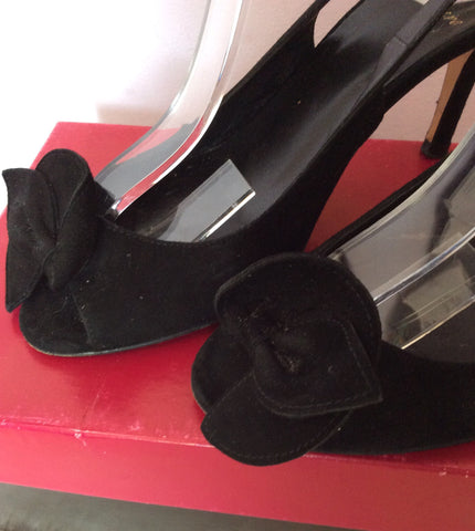 Jane Shilton Black Suede Slingback Heels Size 3.5/36 - Whispers Dress Agency - Womens Heels - 3