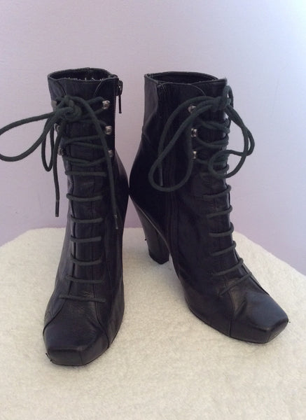 John Rocha Black Lace Up Ankle Boots Size 3/36 – Whispers Dress Agency