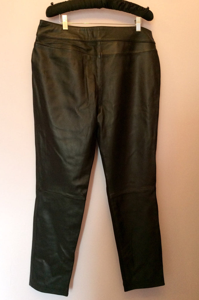 Brand New Marks & Spencer Autograph Black Leather Trousers Size 16 ...