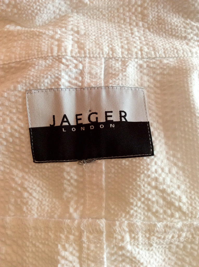 Jaeger White Cotton Zip & Popper Fasten Jacket Size L – Whispers Dress ...
