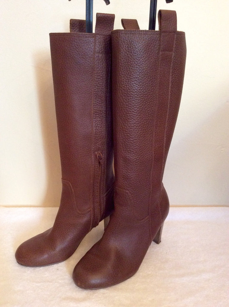 Marks & Spencer Brown Leather Knee Length Boots Size 4/37 – Whispers ...