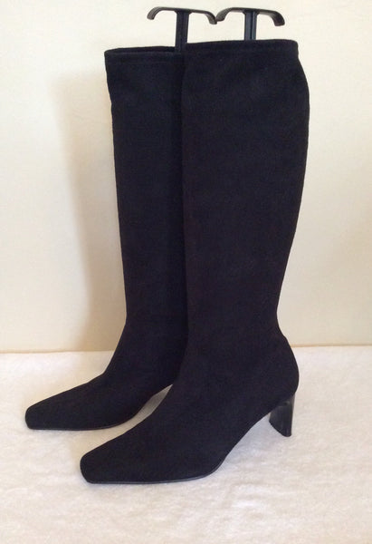 Black Faux Suede Stretch Knee High Boots Size 7/40 – Whispers Dress Agency