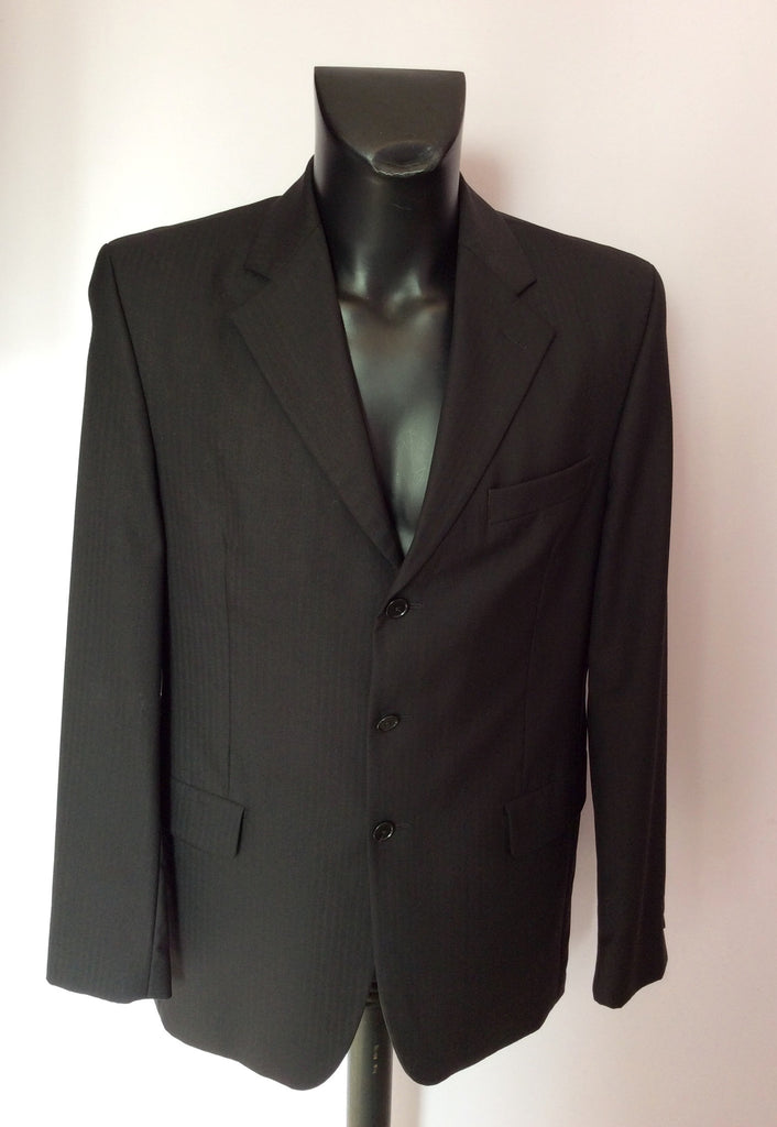 Austin Reed Kensington Black Pinstripe Wool Suit Size 40L/34L ...