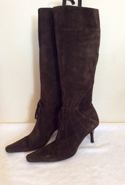 Roberto Vianni Dark Brown Suede Boots Size 5/38 – Whispers Dress Agency