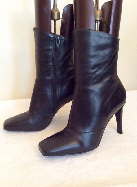 Bronx Black Heeled Ankle Boots Size 4 