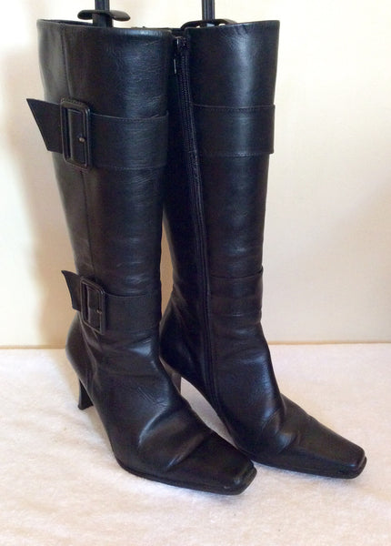 black leather boots size 5
