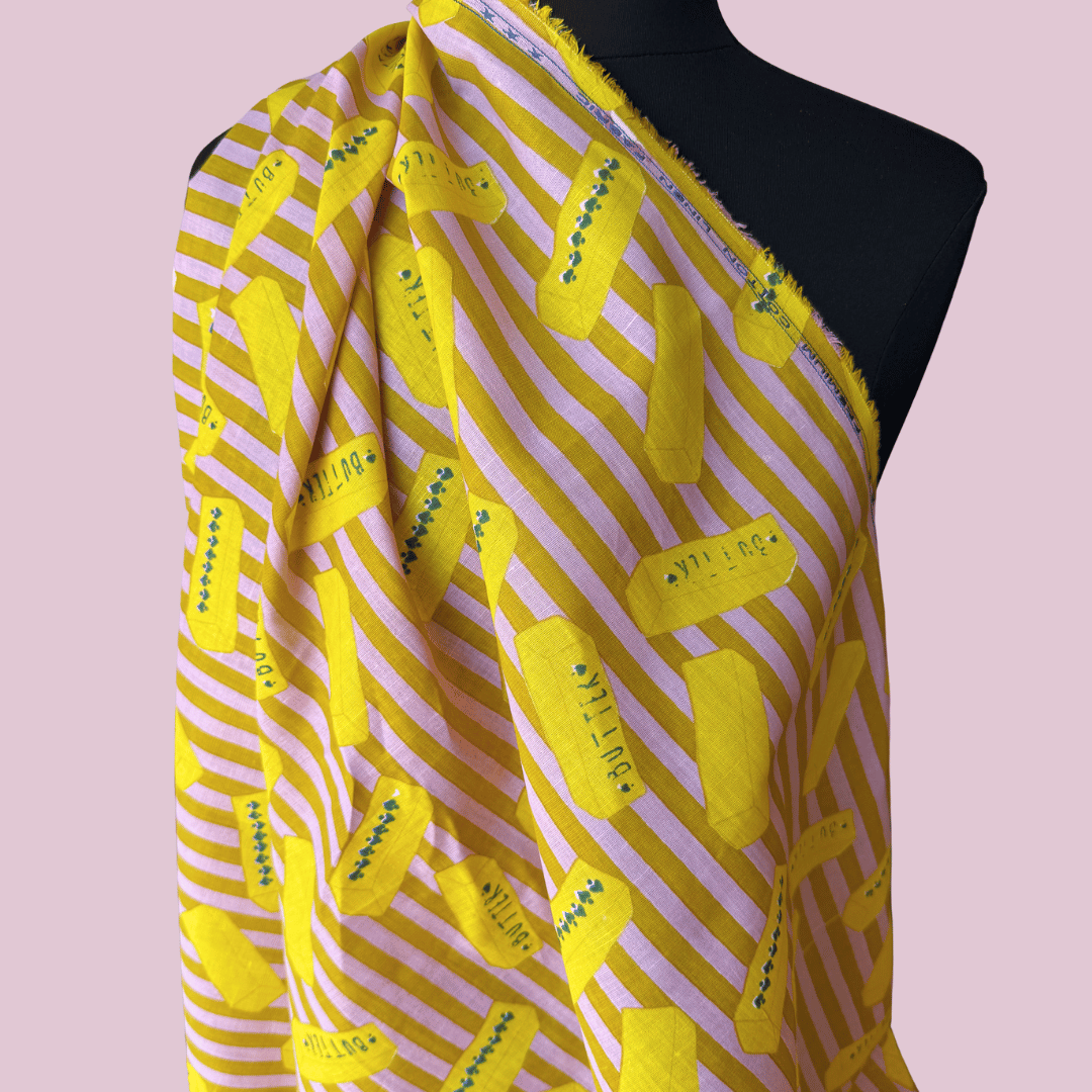Butter in Goldenrod - Exclusive Screen Print on Linen Cotton