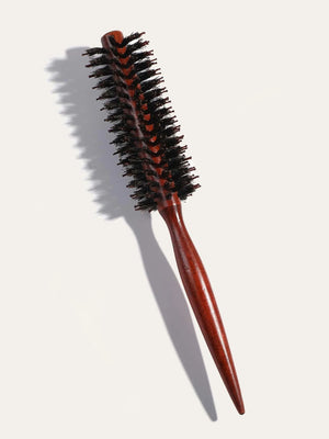 1pc Wooden Round Hair Brush For Blow Drying - Elle - Round Brush For Blow Drying