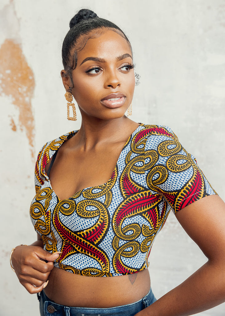 African Print Crop Top, Backless Tops, Kente Halter -  Canada