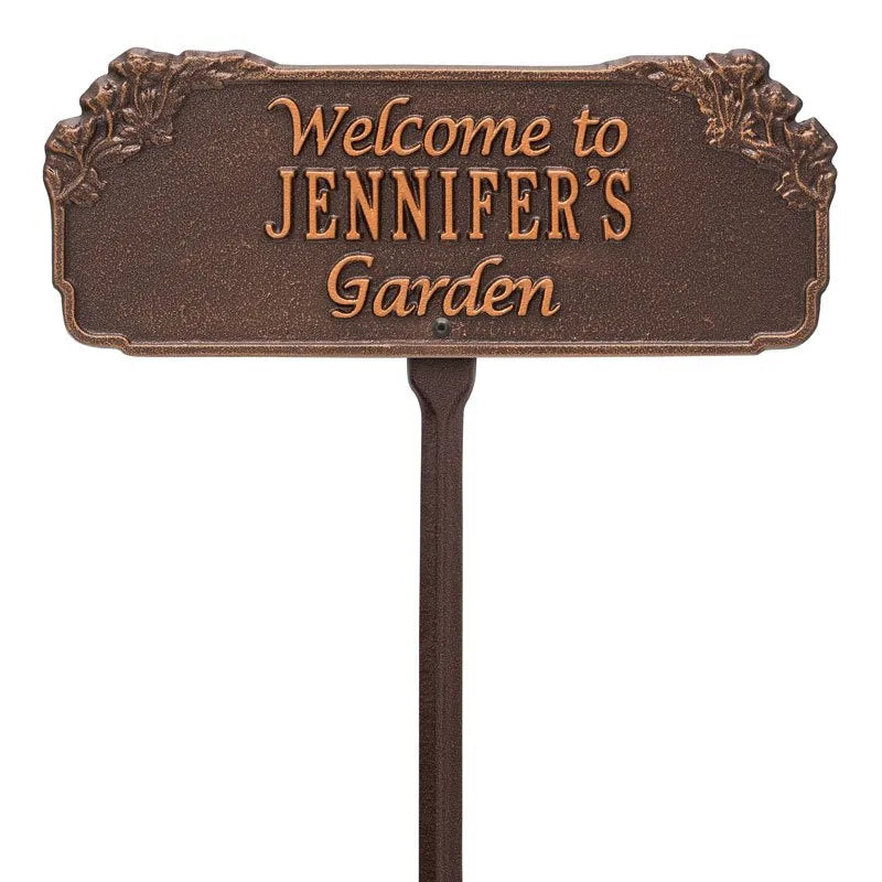 Garden Welcome Personalized Lawn Plaque - One Line