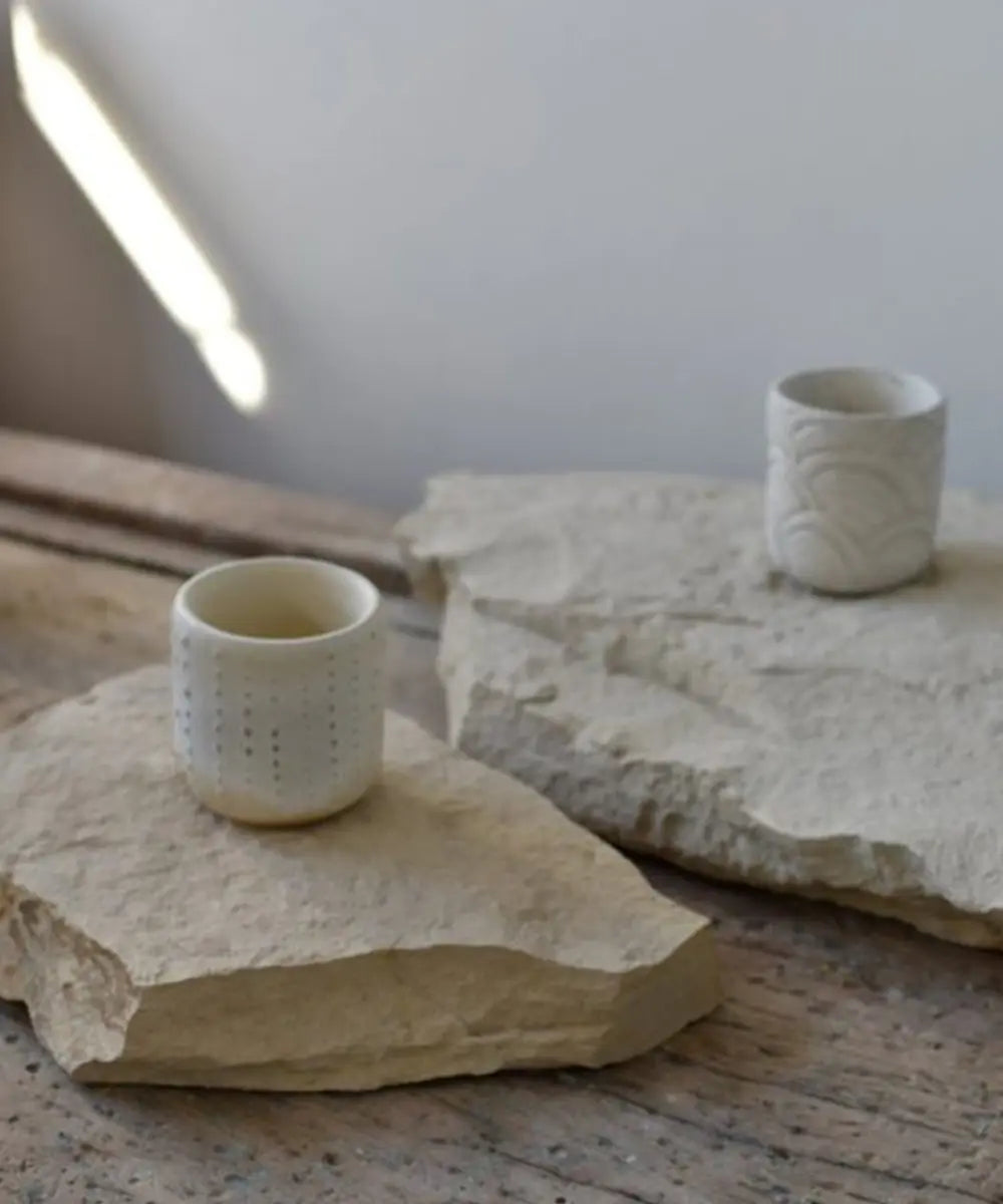 Custom espresso cups inspired by sea life, handcrafted by OWO Ceramics