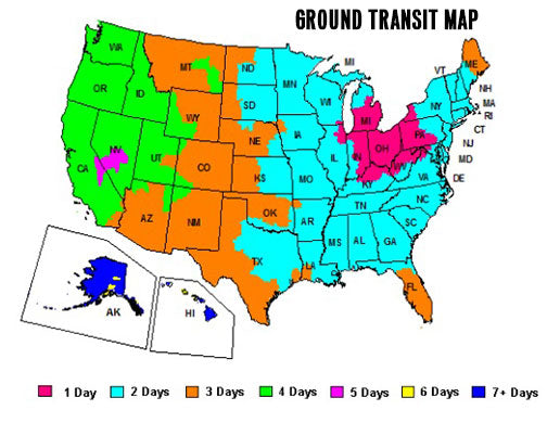 Transit Map to Show Delivery Timeline on the US Map